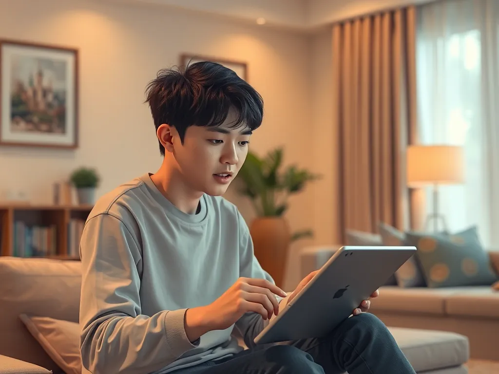 Người mới học cách chơi poker xem bài trên máy tính bảng tại nhà, không có chữ trong ảnh, phong cách minh họa kỹ thuật số Người mới học cách chơi poker xem bài trên máy tính bảng tại nhà, không có chữ trong ảnh, phong cách minh họa kỹ thuật số